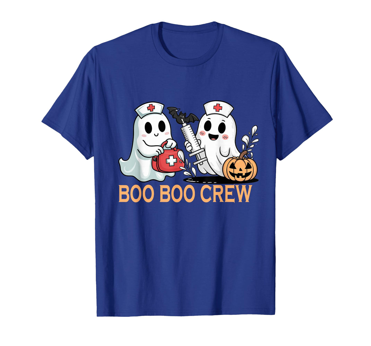 Ghost Boo Boo Crew Nurse Halloween Women Spooky Nurse Funny T-Shirt