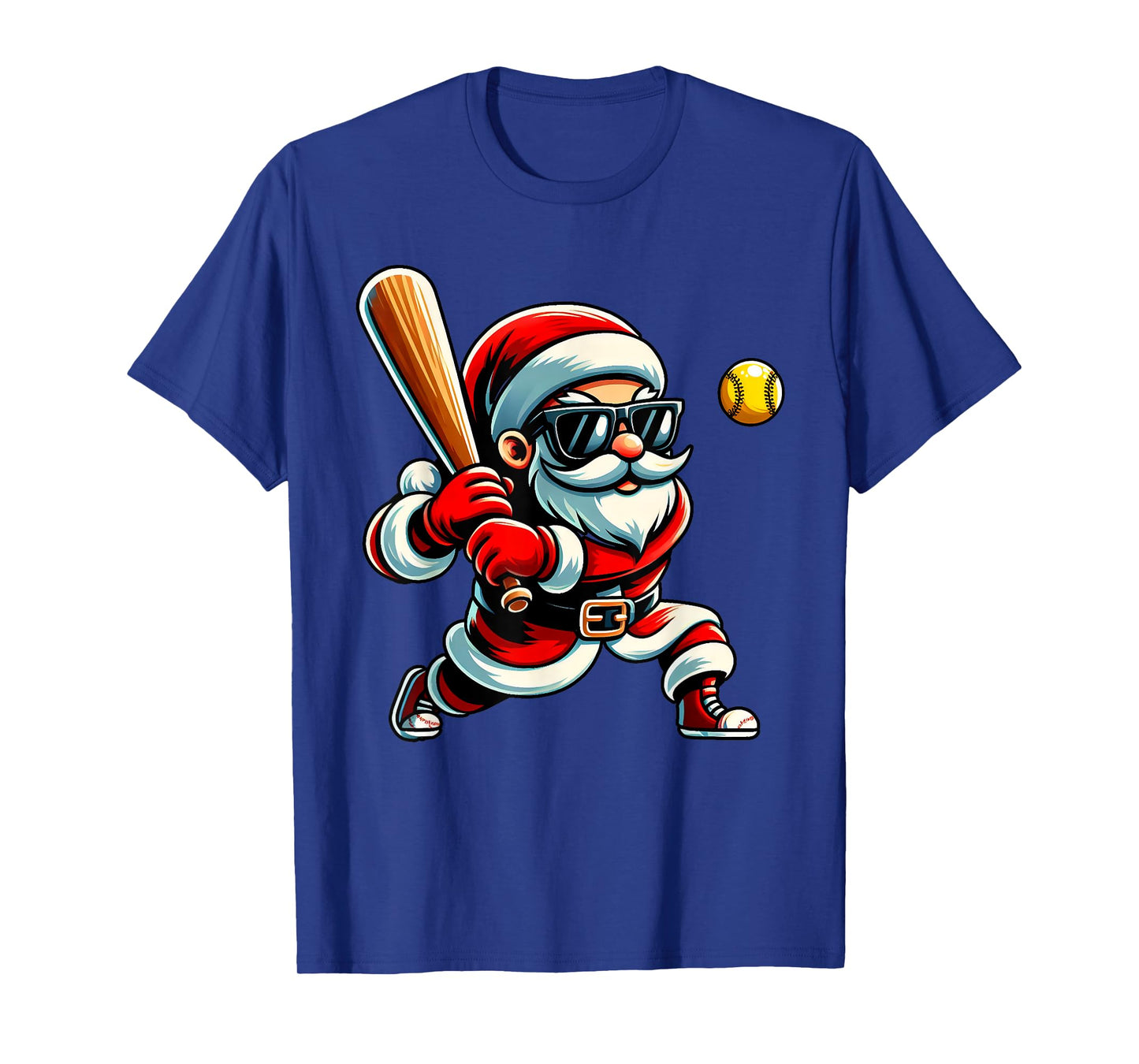Christmas Santa Claus Play A Softball Funny Boys Kids Xmas T-Shirt