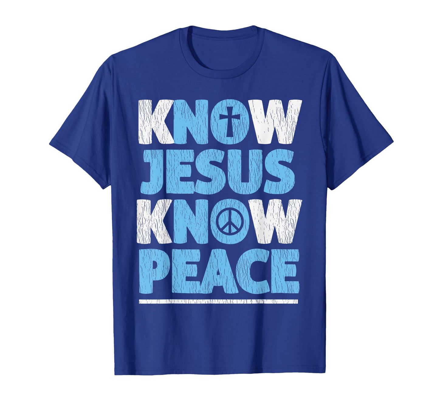 Vintage Know Jesus Know Peace Bible Verse Christian Pajama T-Shirt