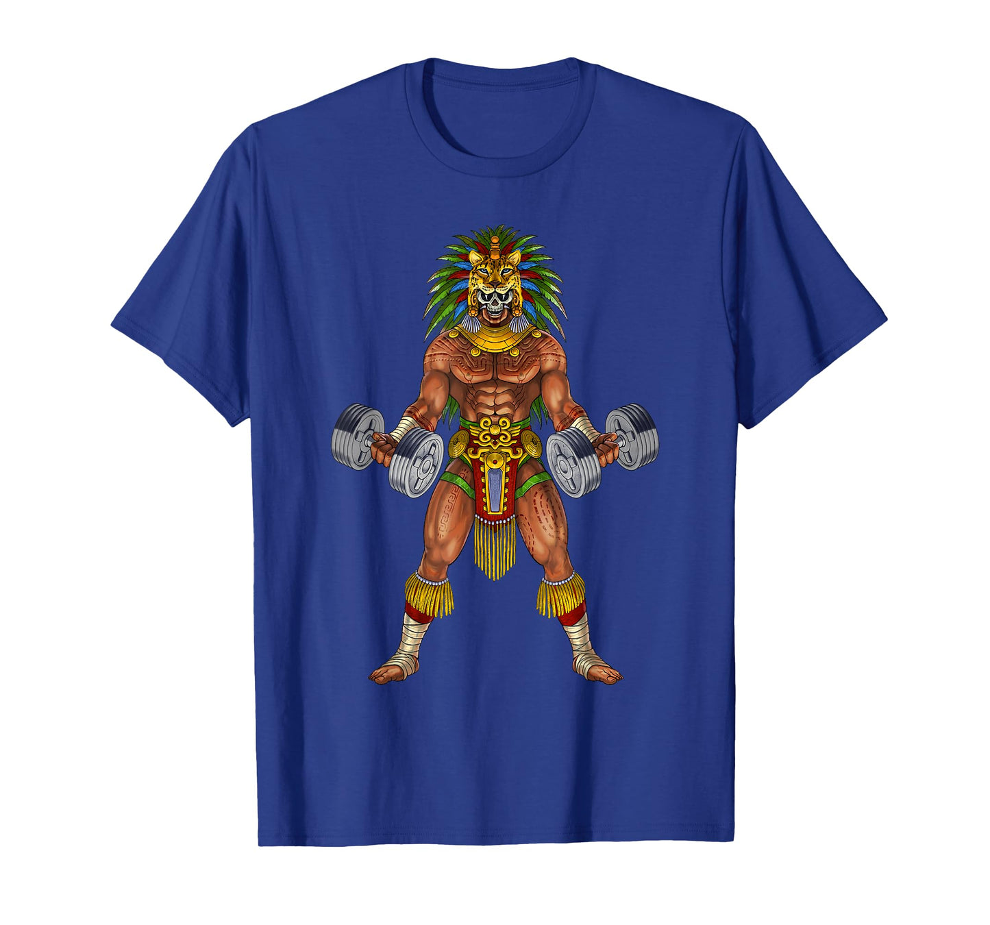 Aztec Jaguar Warrior Bodybuilding Gym Weightlifting Fitness T-Shirt