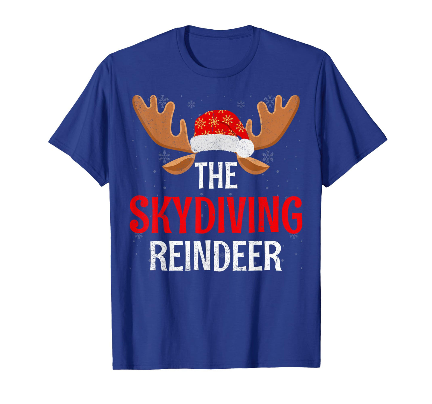 The Skydiving Reindeer Santa Hat Christmas Day Men Women T-Shirt