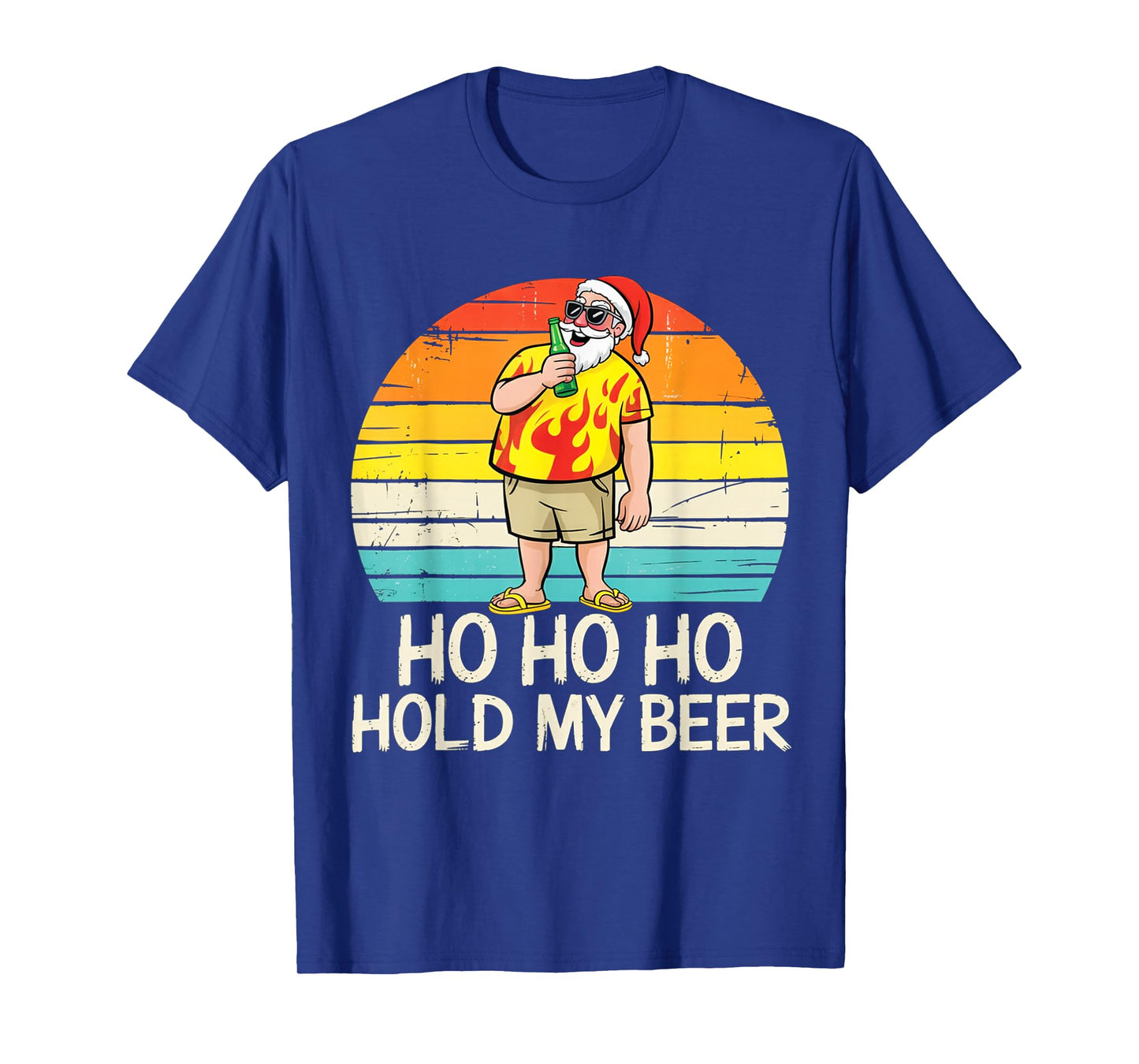 Ho Ho Hold My Beer Santa Summer Christmas in July Drinking T-Shirt