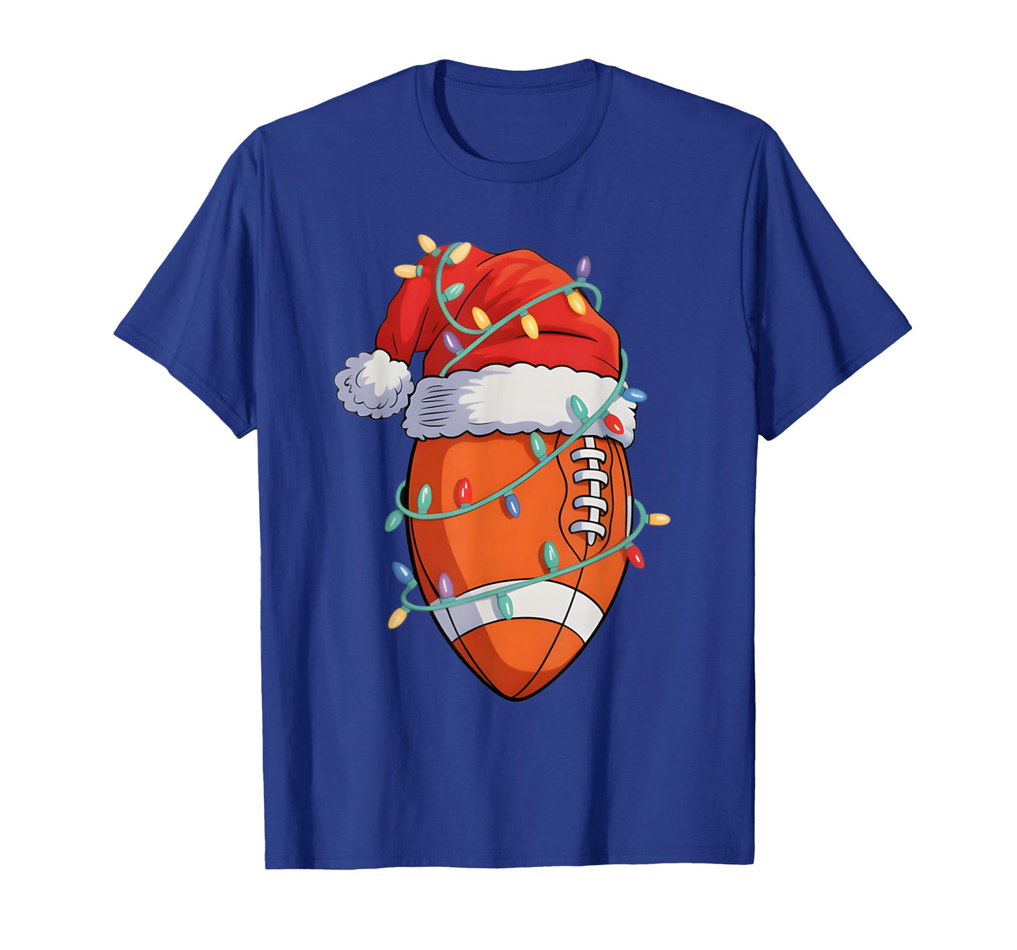 Santa Sports Design for Men Boys Christmas Football Player T-Shirt