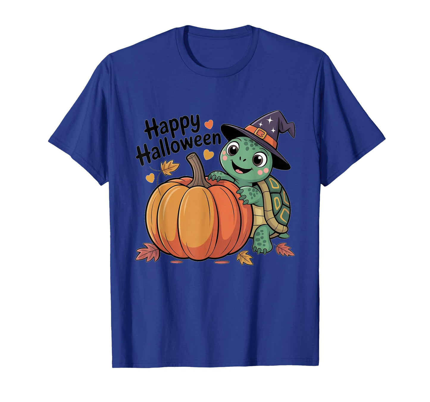 Cute Turtle Halloween with a Funny Witch hat Pumkin Costume T-Shirt