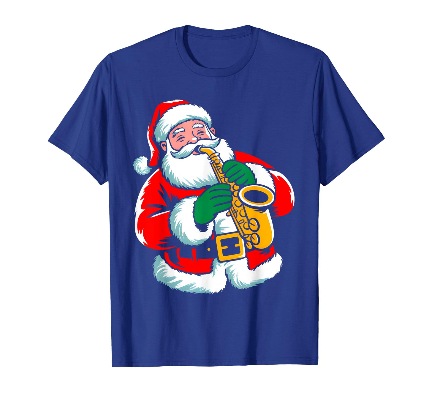 Santa Playing Saxophone Xmas Vibes Funny Christmas Pajama T-Shirt