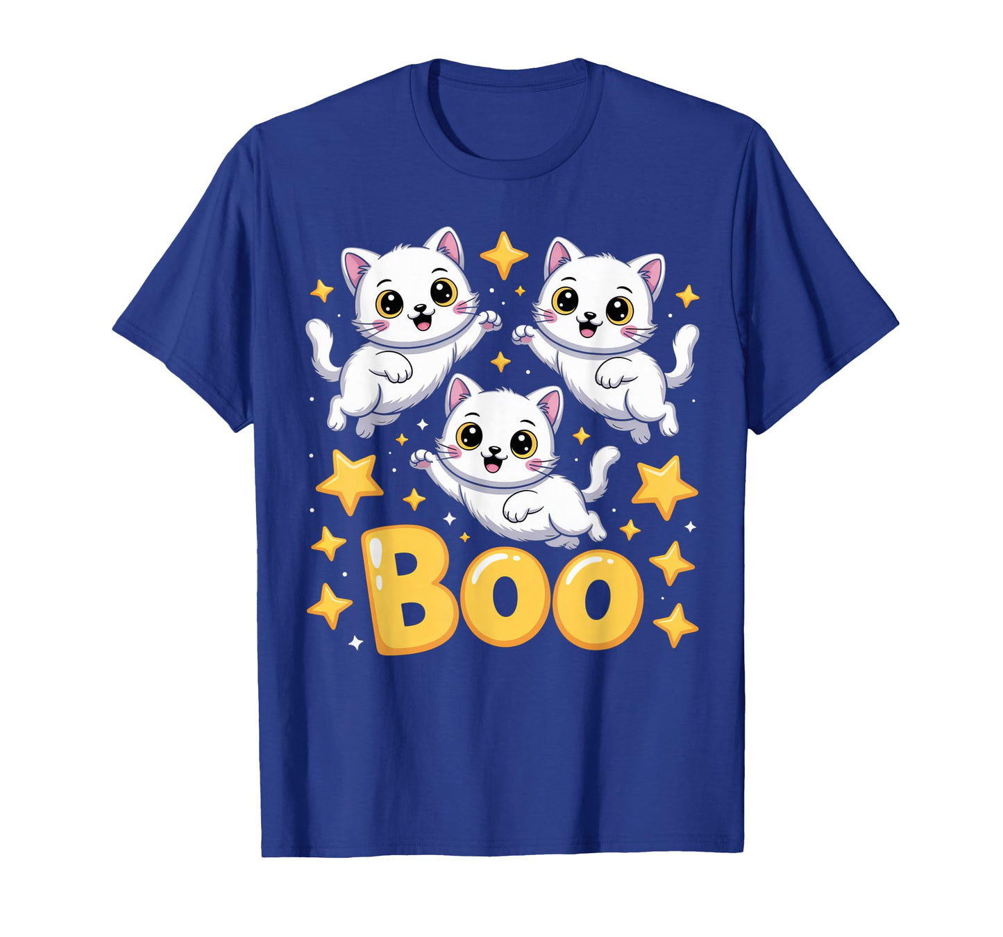 CAT Ghost Boo Cute Kitty Cats Lover Halloween Women Men T-Shirt
