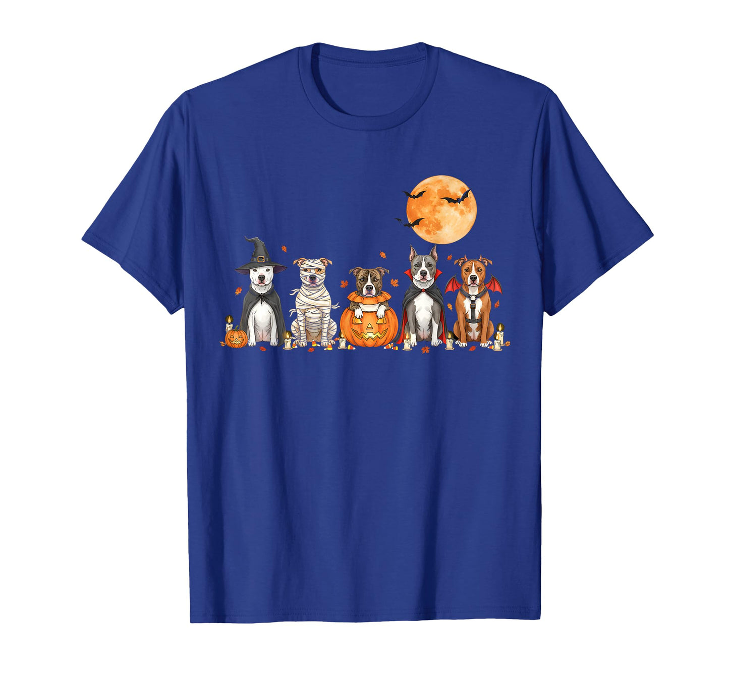 Spooky Pitbull Dogs Ghost Witch Mummy Pittie Lover Costume T-Shirt