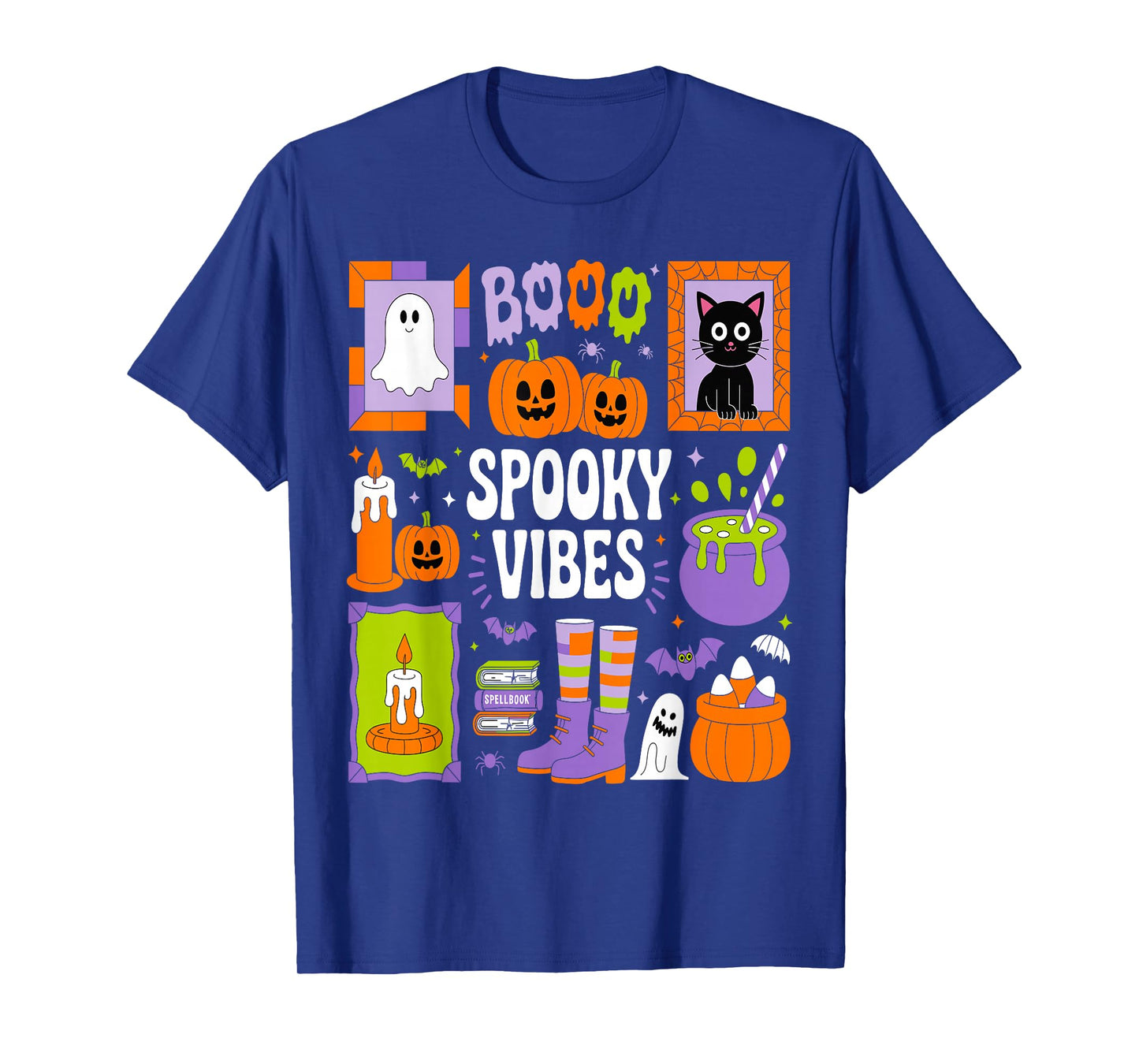 Spooky Vibes Halloween Coquette Jack O'Lantern Boo Crew T-Shirt