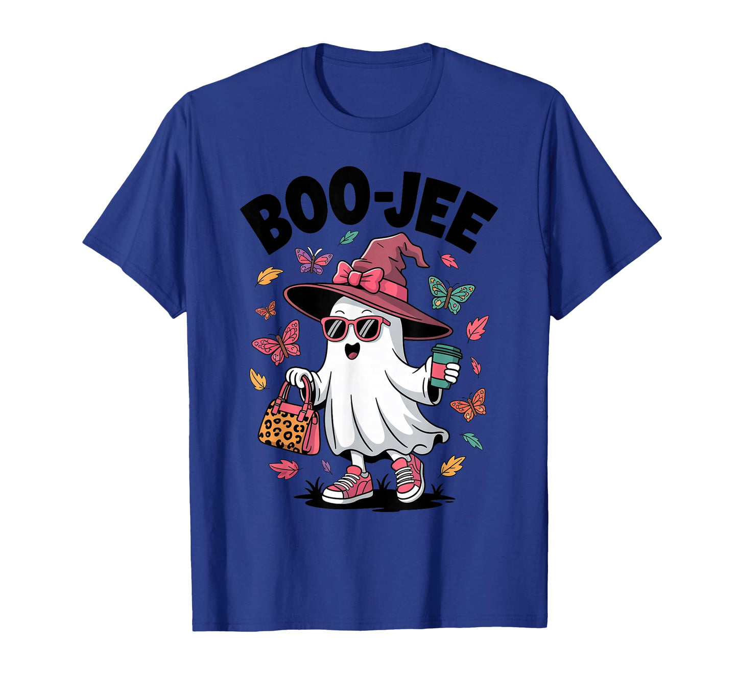 Boo-JEE Ghost Drinking Coffee Funny Halloween Witch Costumes T-Shirt