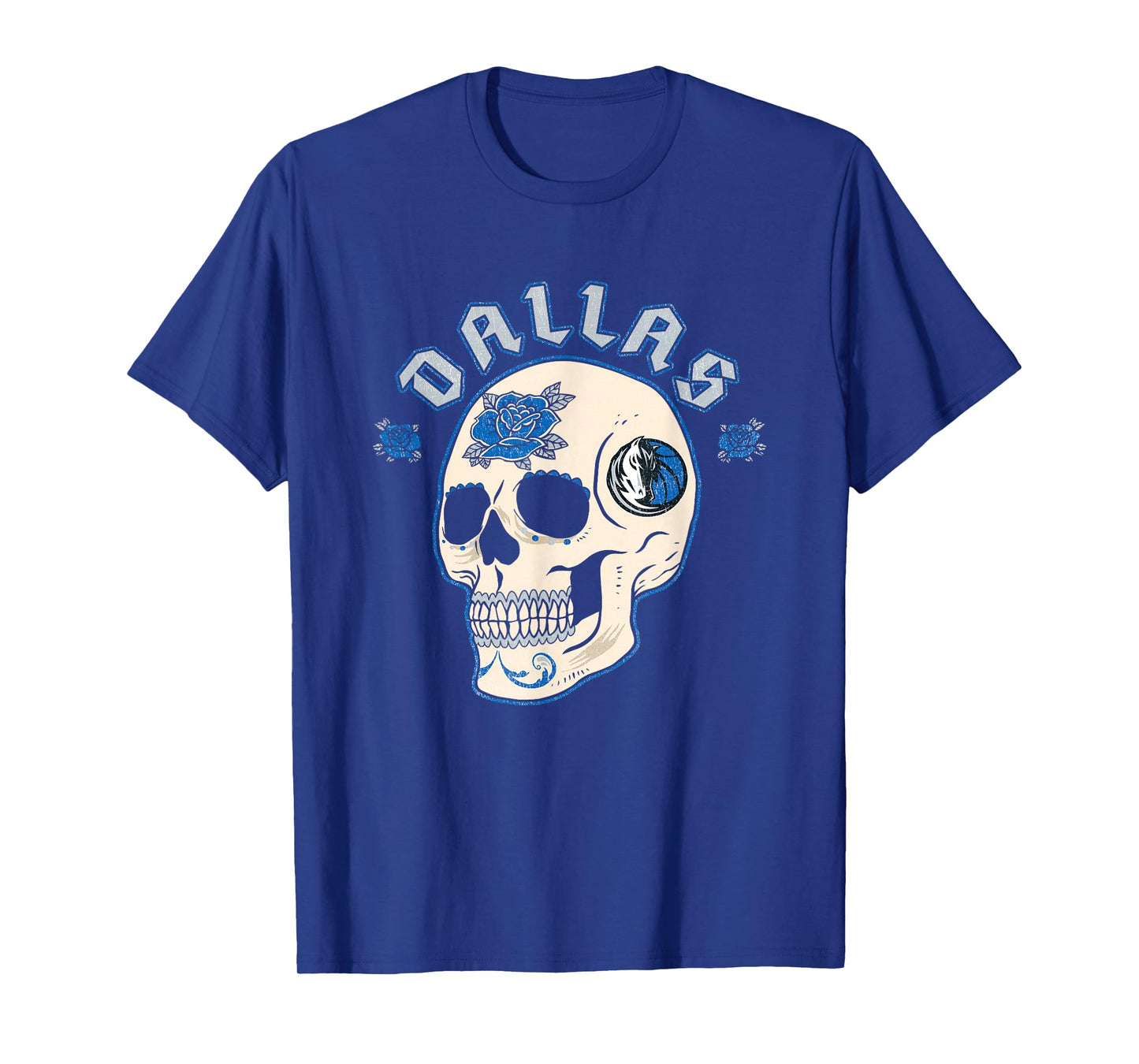 NBA Dallas Mavericks Halloween Floral Skull T-Shirt