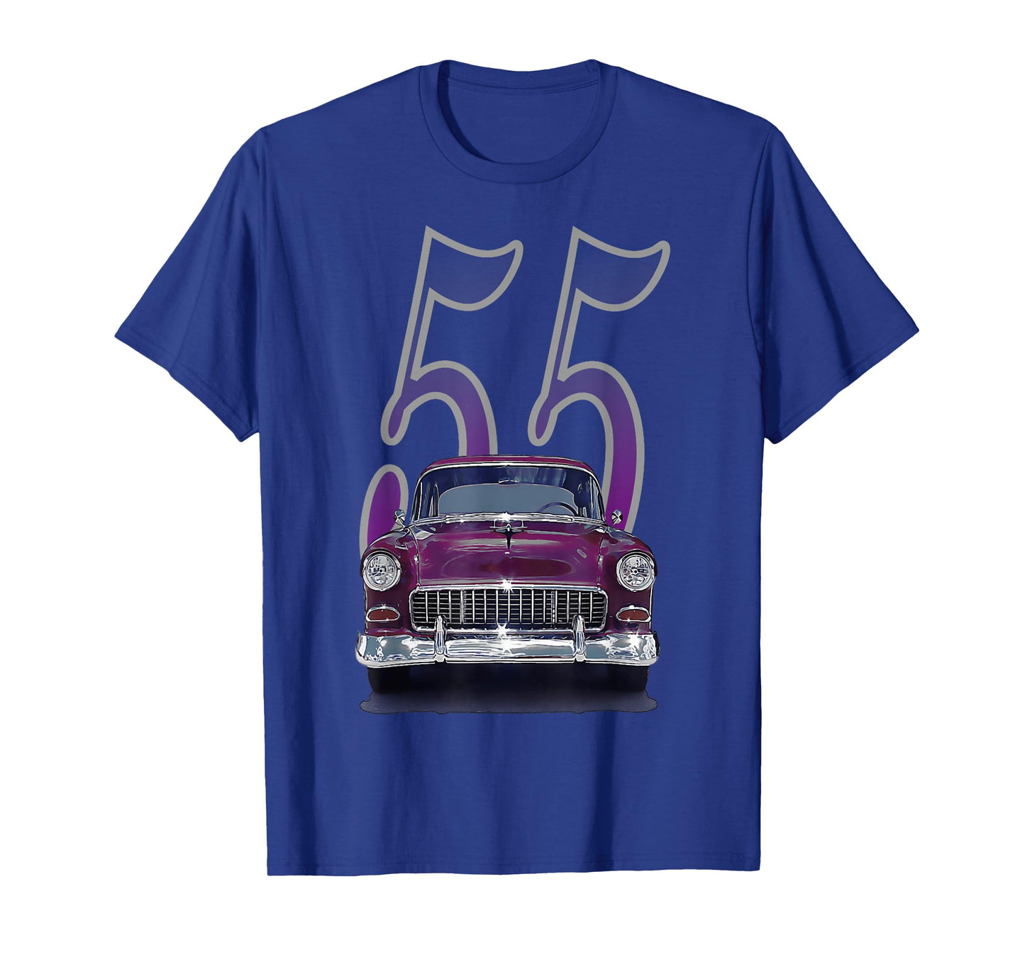 1955 55 chevys bel air classic vintage muscle car front view T-Shirt