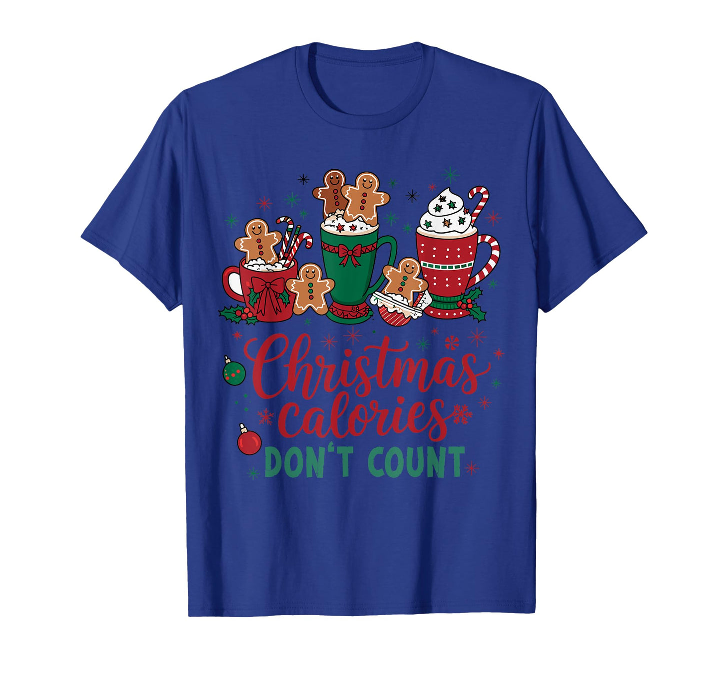 Christmas Calories Don't Count Funny Food Lovers Retro T-Shirt