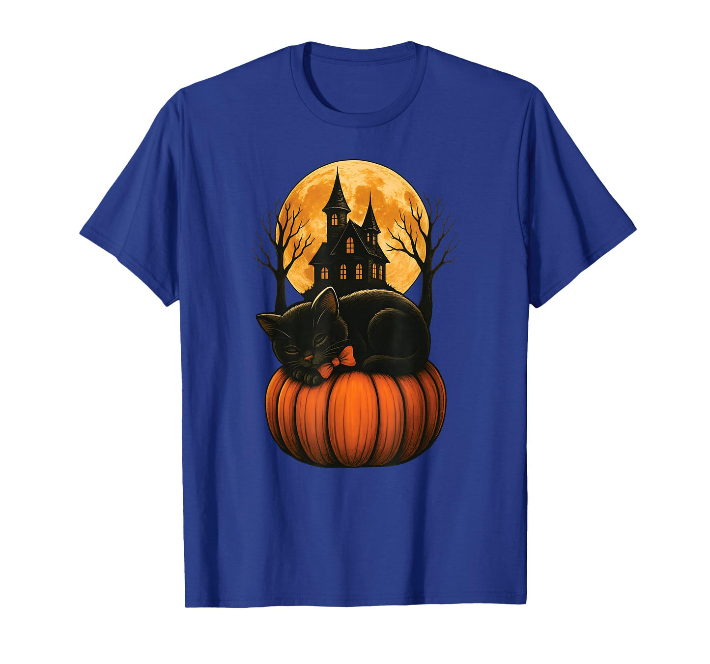 Cute Black Cat Pumpkin Witch Cat Autumn Fall Halloween Cat T-Shirt