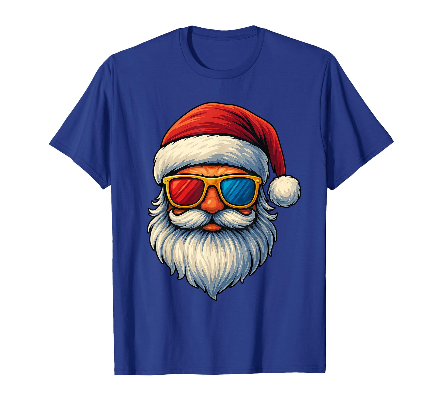 Funny Santa Face Sunglasses Christmas Xmas Men Kids Women T-Shirt