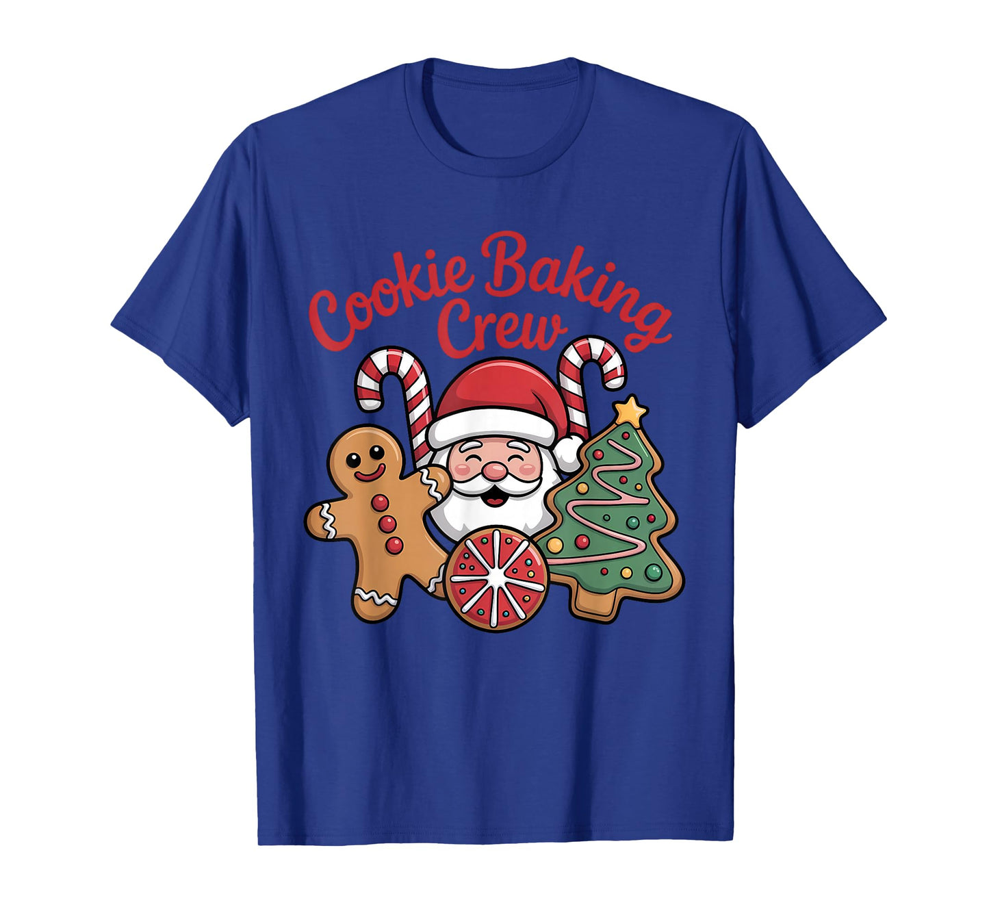 Cute Cookie Baking Crew Santa Gingerbread Man Women Kids T-Shirt