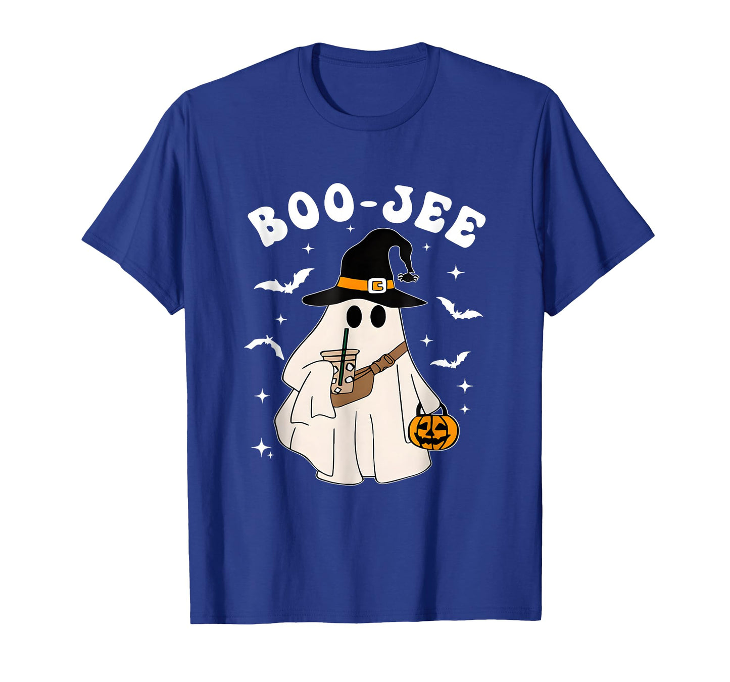 Cute Ghost Halloween Costume Coffee Witch Hat Boujee Boo JEE T-Shirt