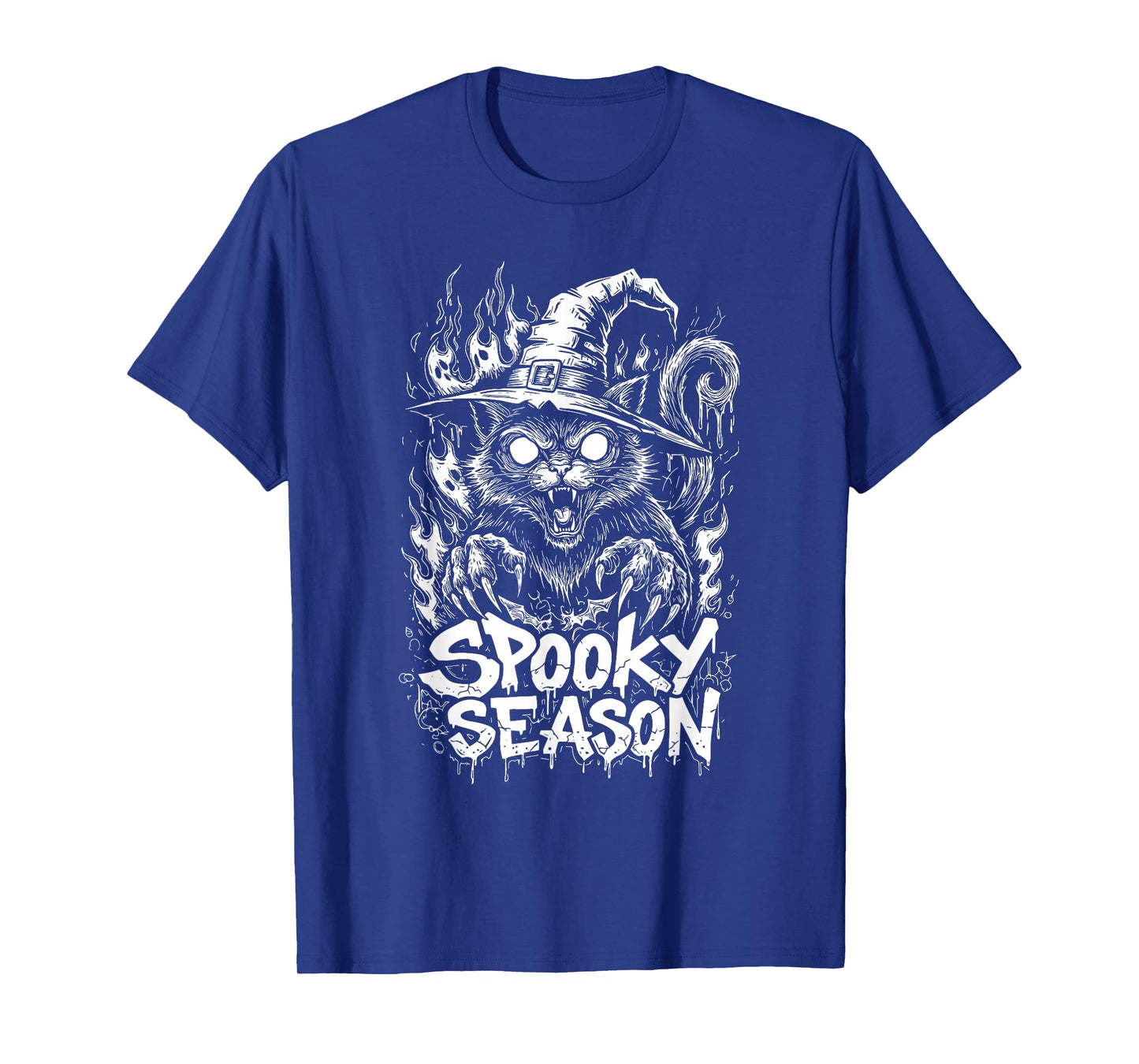 Spooky Season Halloween Cat Witch Hat Scary Creepy Graphic T-Shirt