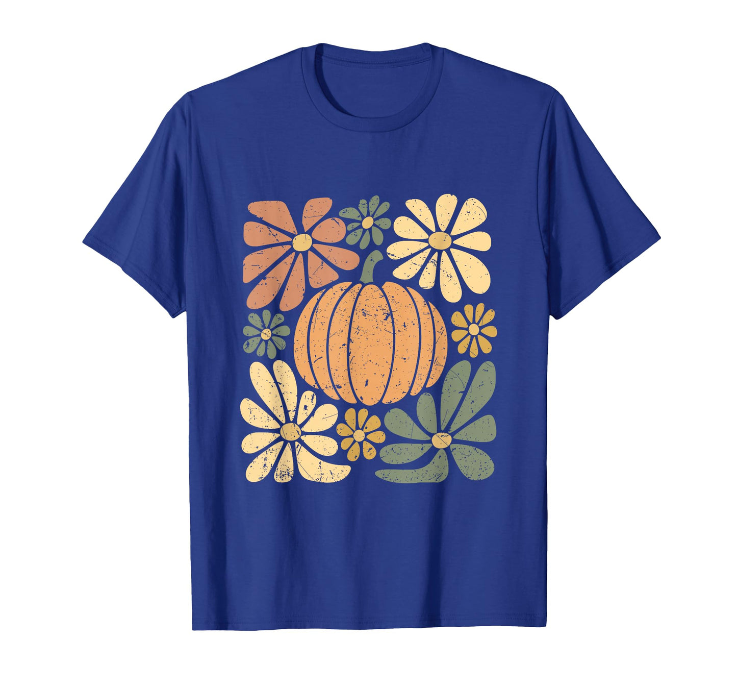 Retro Floral Boho Pumpkin Fall Cozy Autumn Halloween T-Shirt