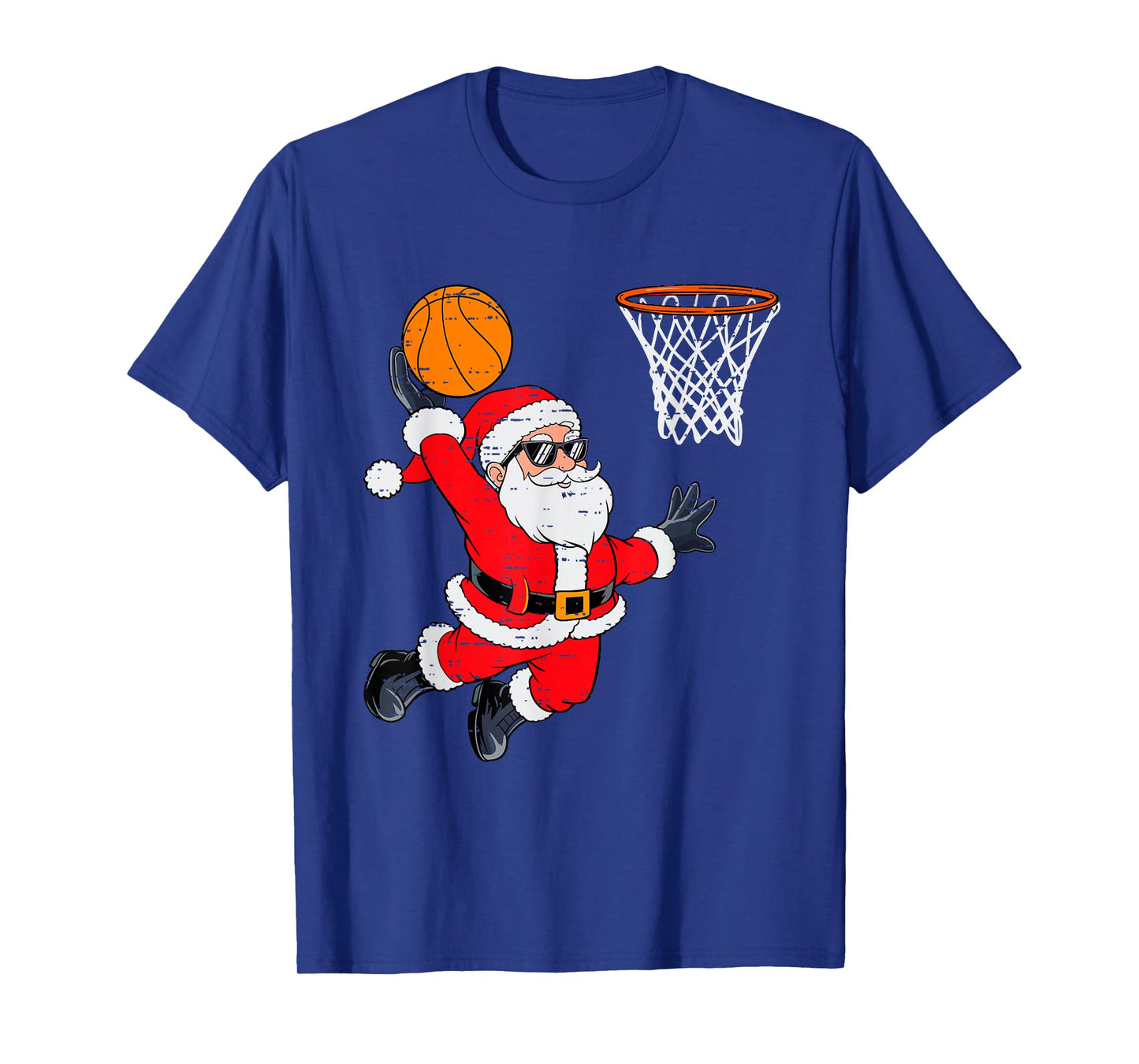Funny Santa Dunking Basketball Christmas Xmas Mens Boys Kids T-Shirt