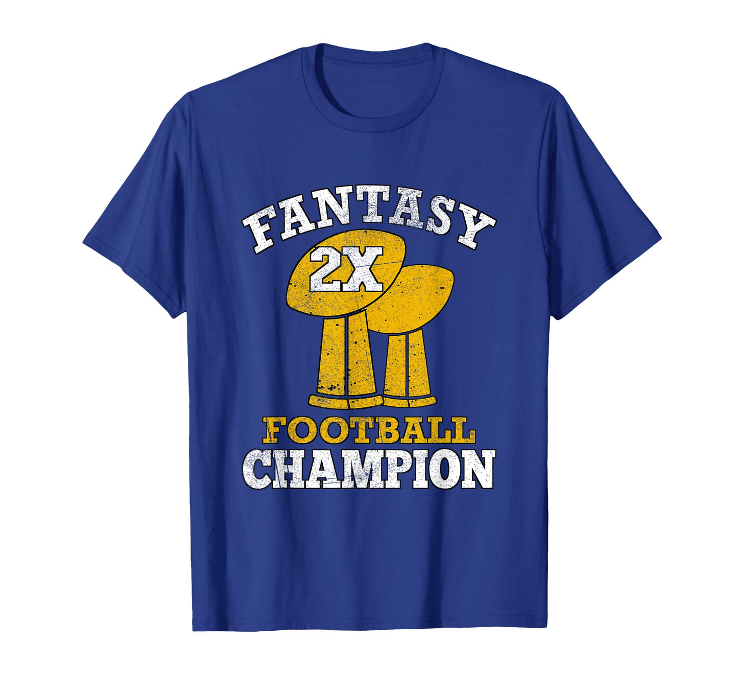 Fantasy Football 2x Champion Two Time Champ Fantasy Winner T-Shirt