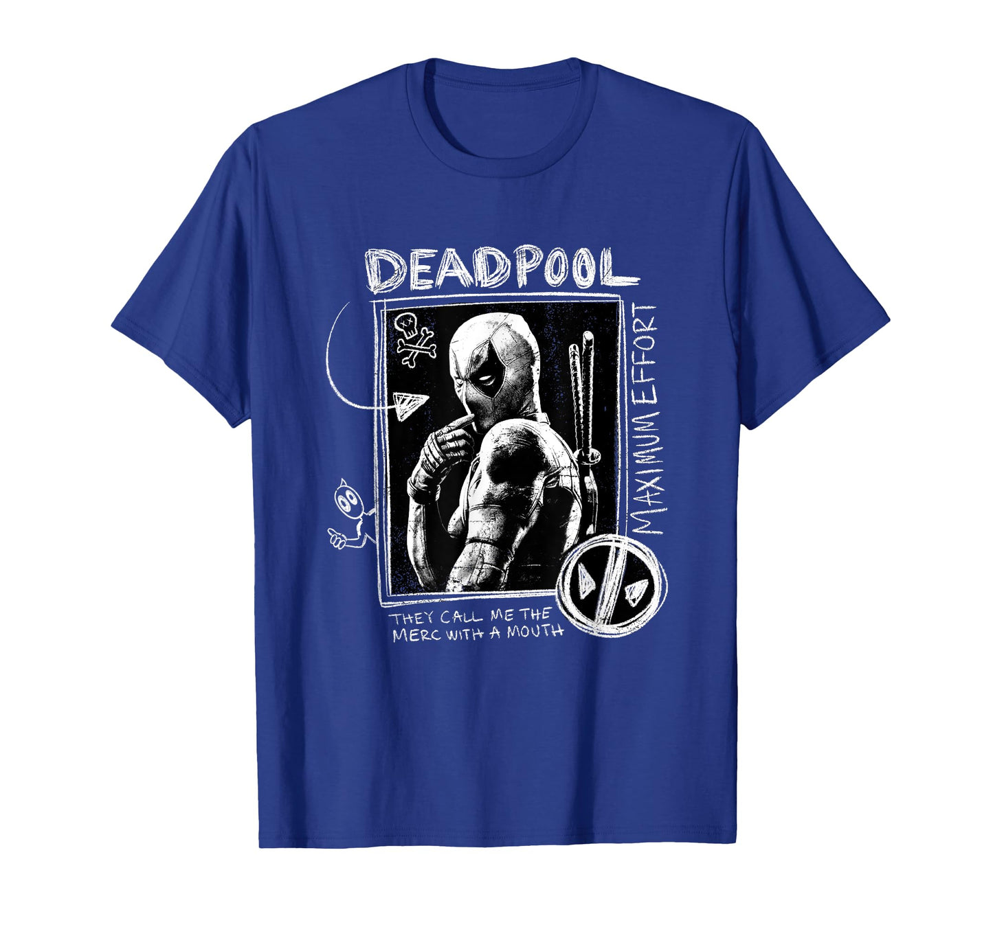 Marvel Deadpool & Wolverine Maximum Effort Doodle Portrait T-Shirt