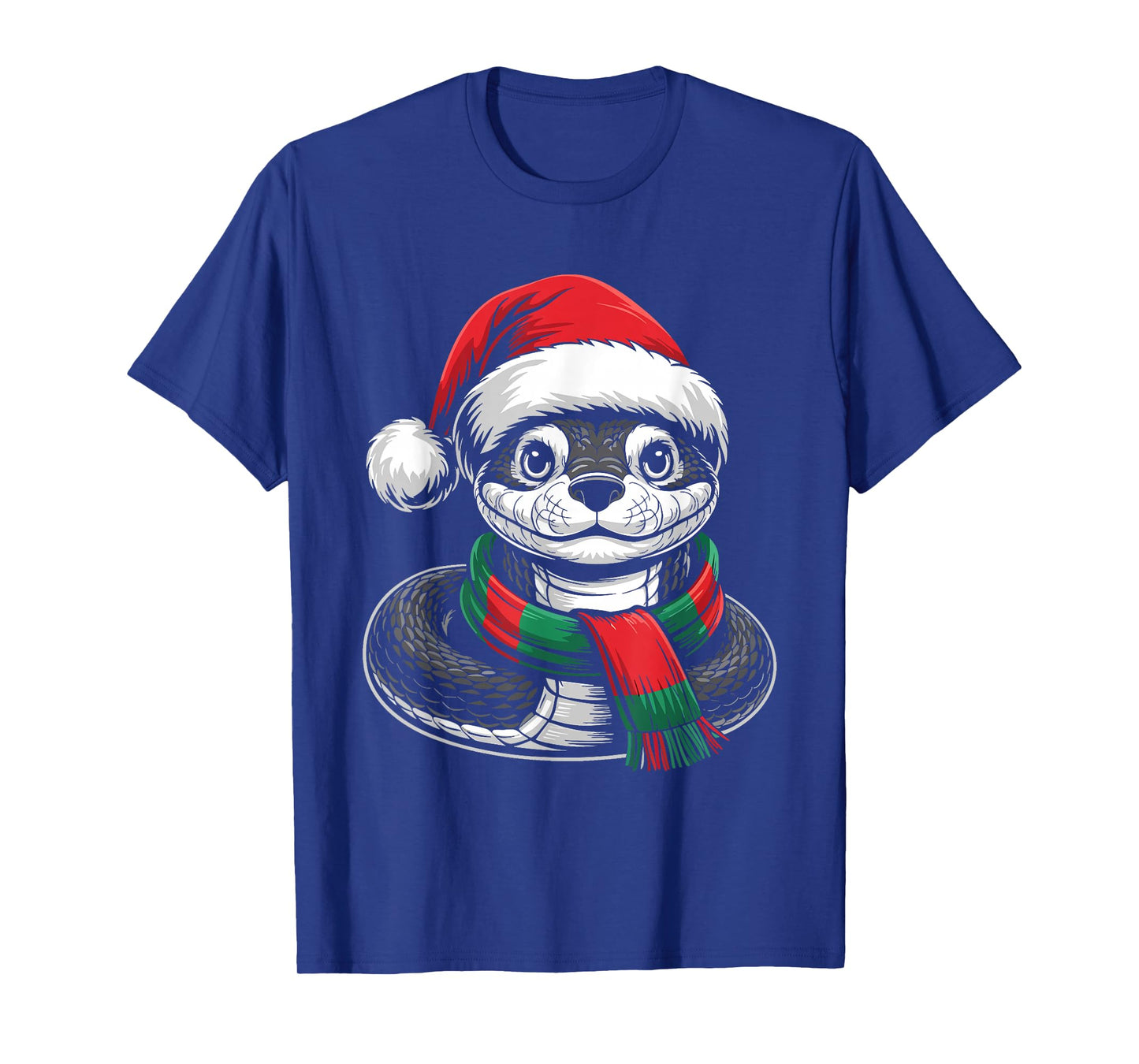 Snake Xmas Santa Hat Scarf Christmas Costume T-Shirt