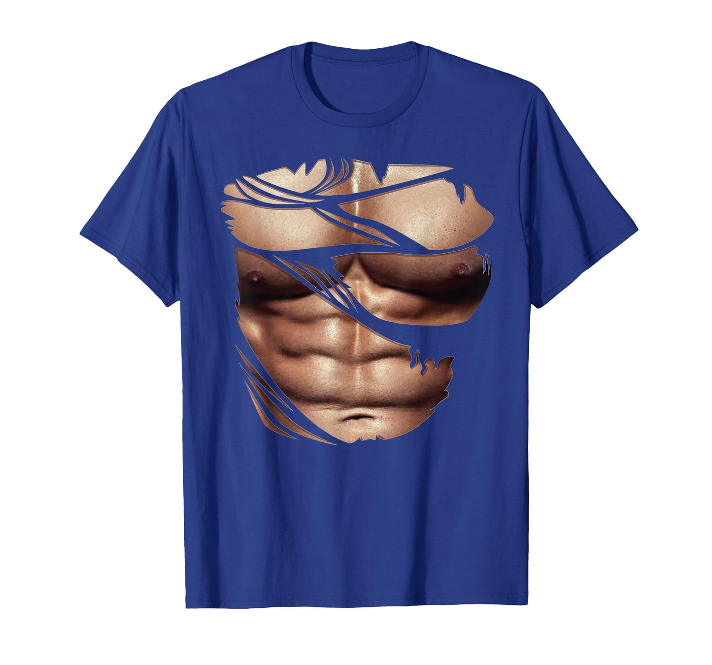 Fake Muscles Torn Breast Six Pack Abs T-Shirt