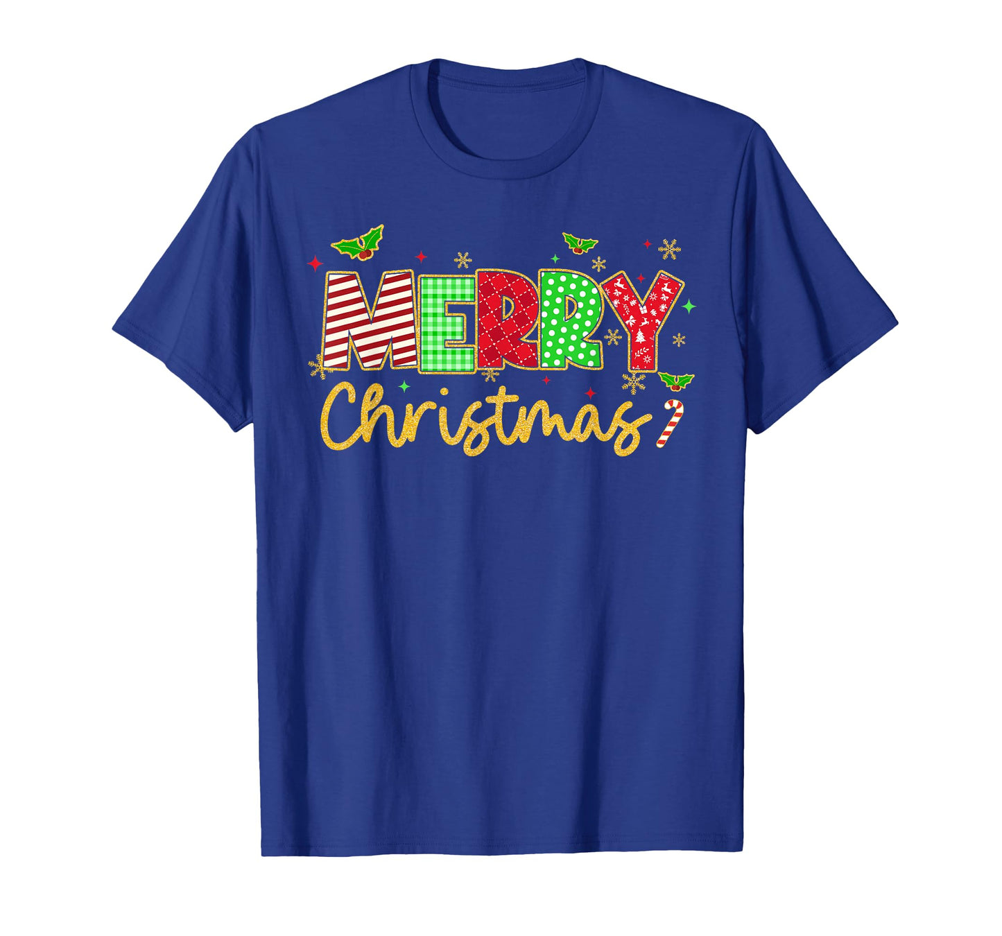 Checkered Red Merry Christmas Xmas Family Men Women Kids T-Shirt