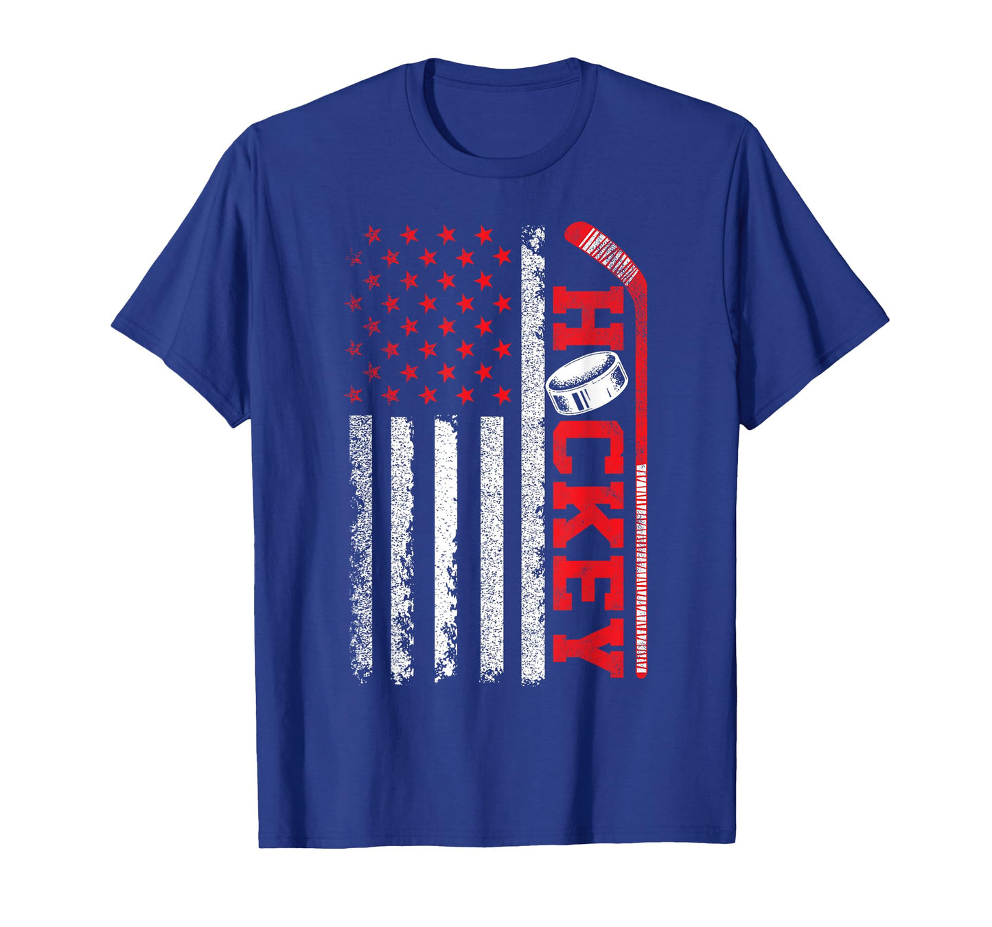 Ice Hockey Fan Players Patriotic Ice Hockey American Flag T-Shirt