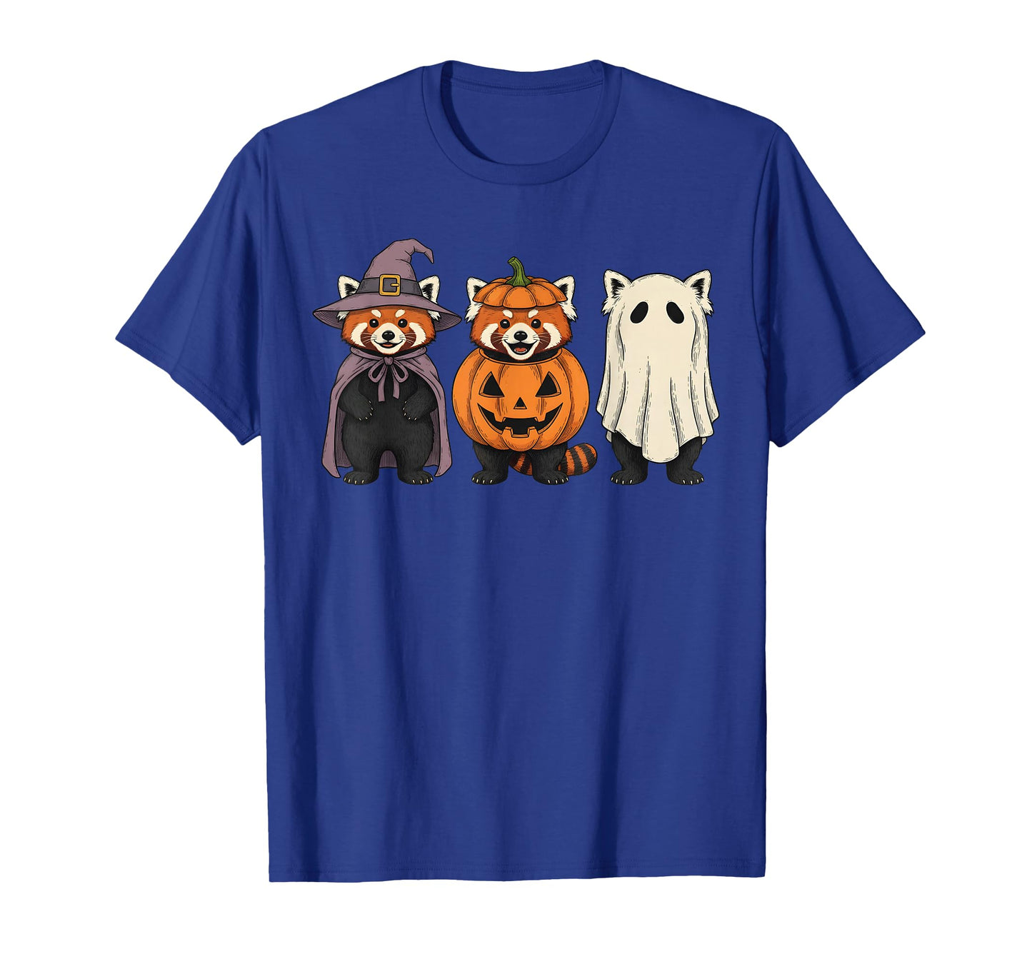 Spooky Ghost Red Panda Lover Pumpkin Halloween T-Shirt