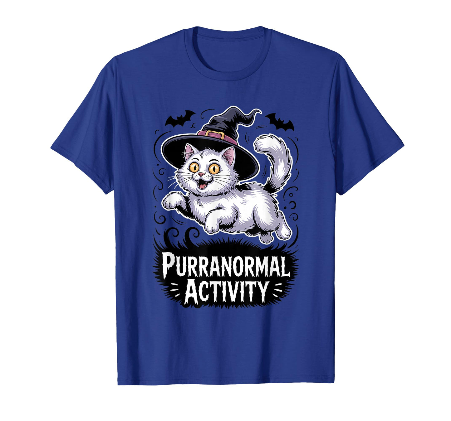 Purranormal Activity Flying Cat Witch Funny Halloween T-Shirt