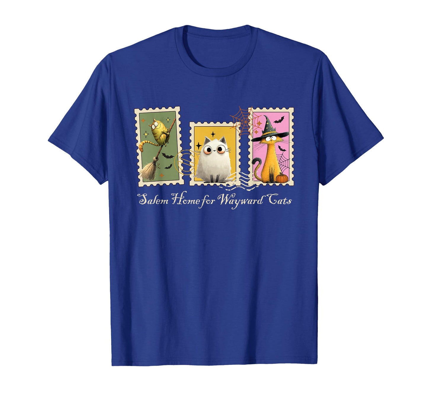 Funny Witch Salem Black Cats 1692 Halloween Postage Stamp T-Shirt