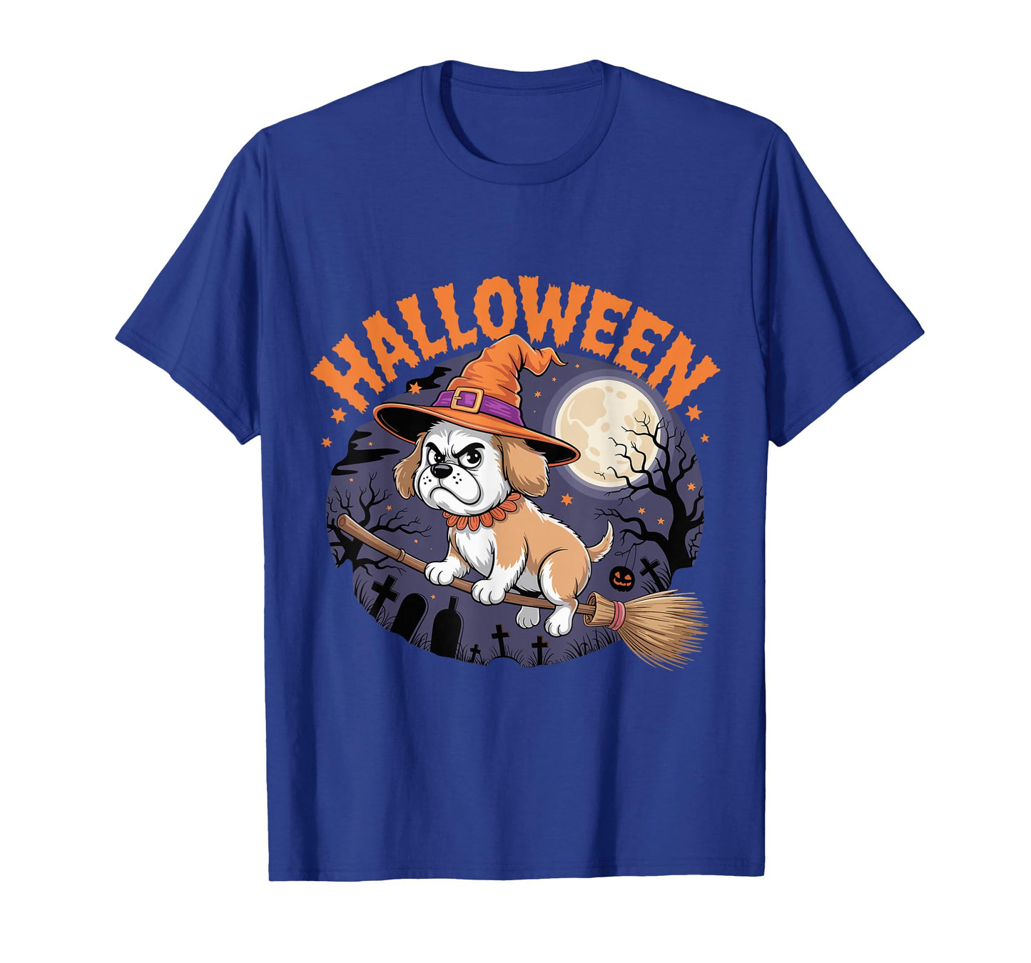 Happy Cute Halloween Themed Shih Tzu Dog T-Shirt