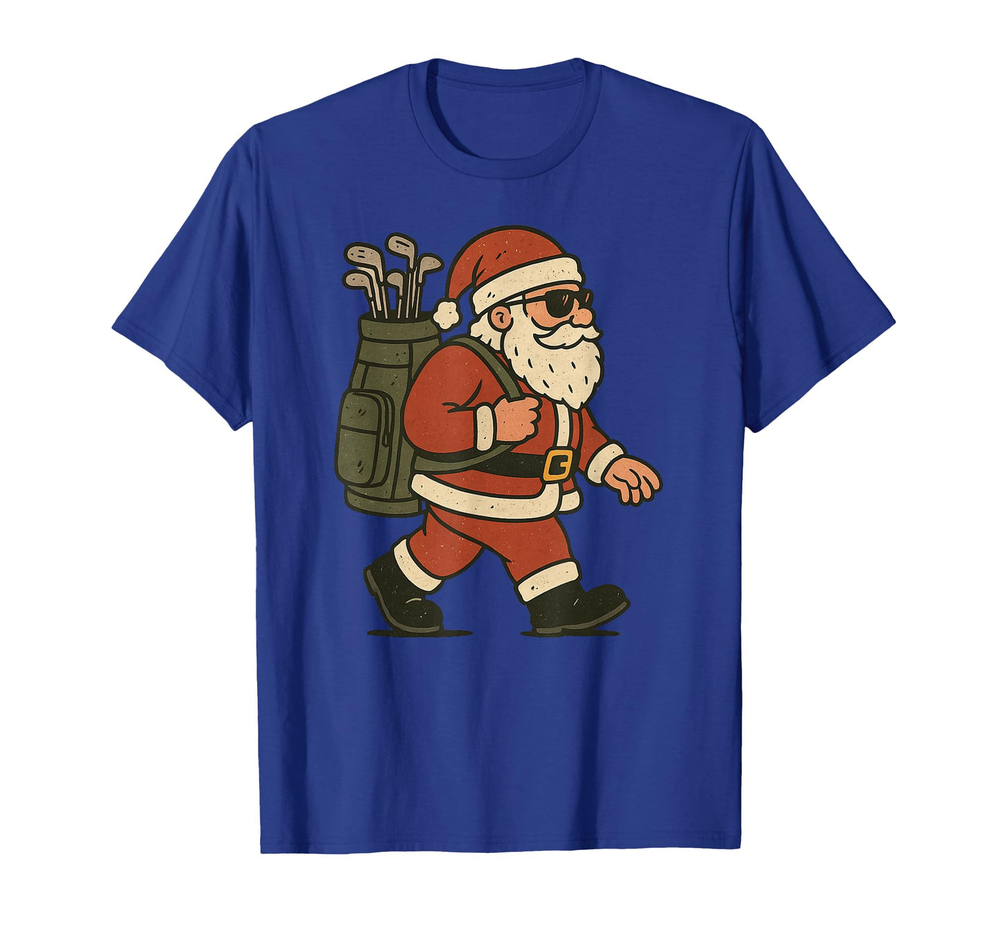 Santa Playing Golf Christmas Vintage Funny Xmas T-Shirt