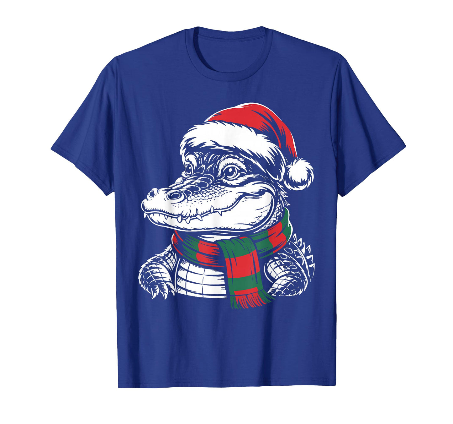 Alligator Xmas Santa Hat Scarf Christmas Costume T-Shirt