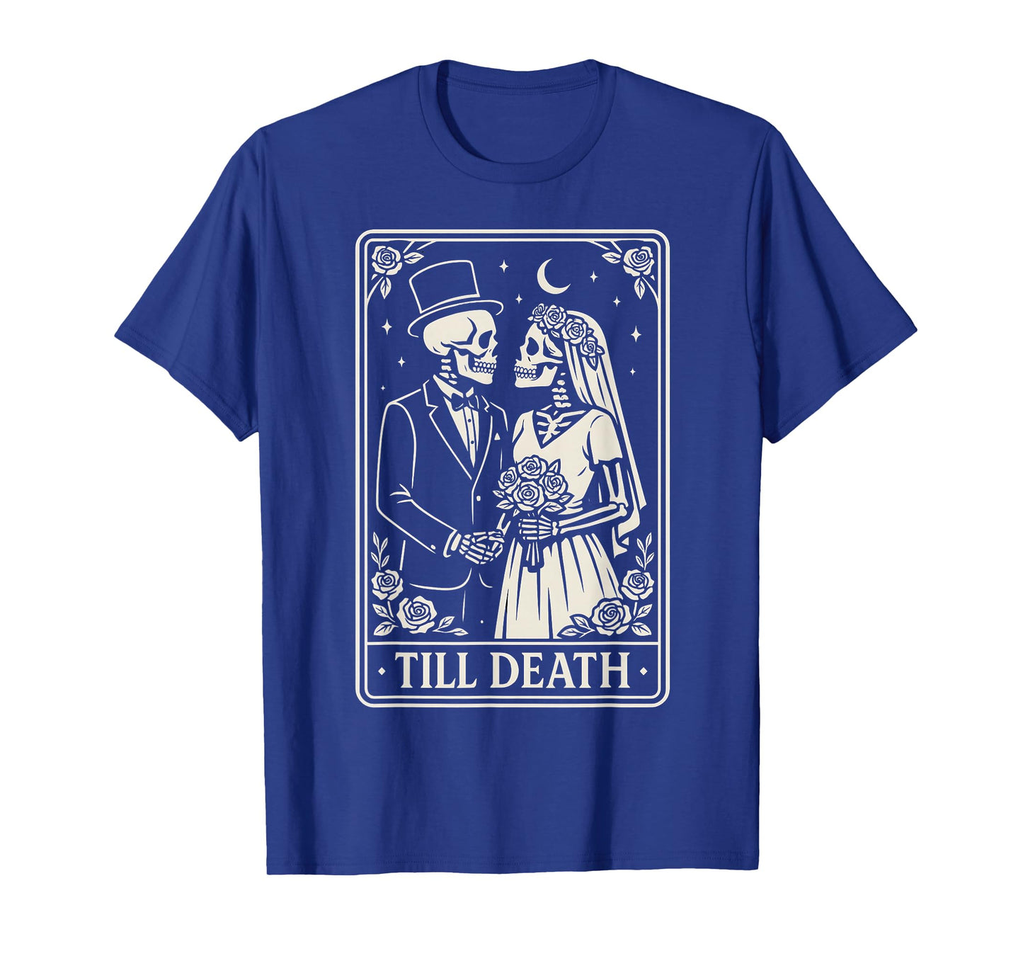 Till Death Skeleton Love Couples Gothic Wedding Bride Groom T-Shirt
