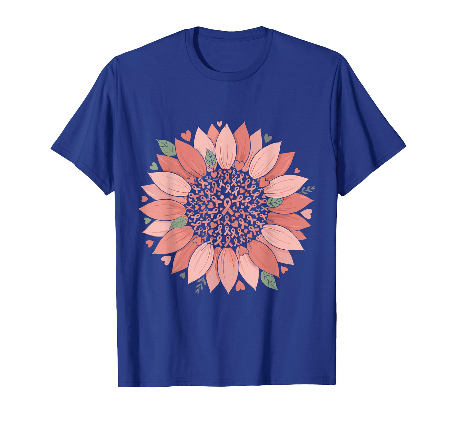 Sunflower Cute Ribbon Breast Cancer Awareness Art T-Shirt