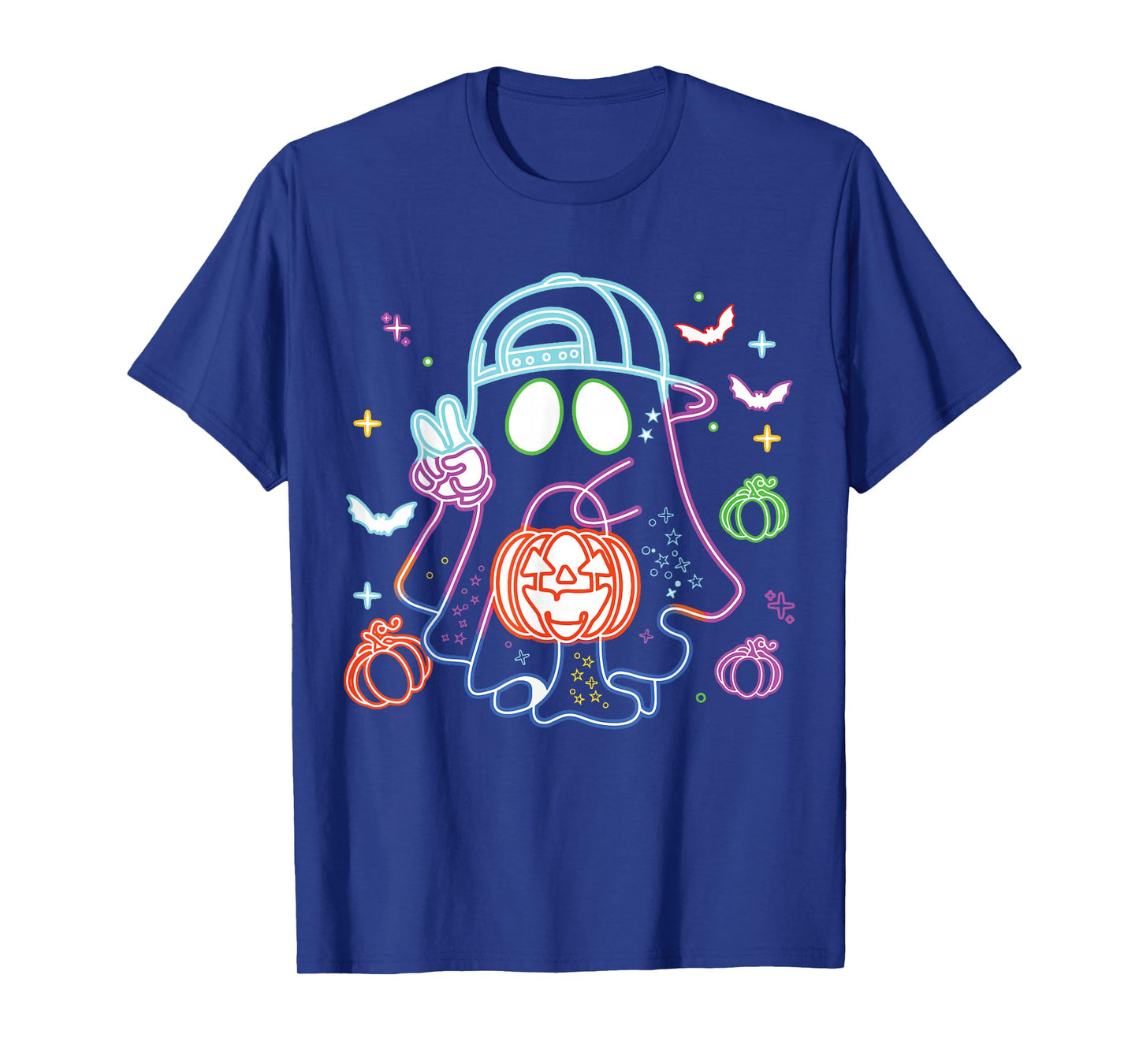 Boo Ghost Spooky Season Boys Kids Glow in Halloween Night T-Shirt