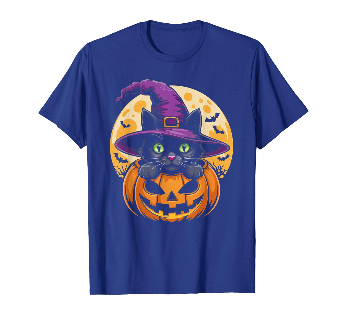 Cat Halloween Pumpkin Black Cat Scarry Spooky Gifts Kids T-Shirt