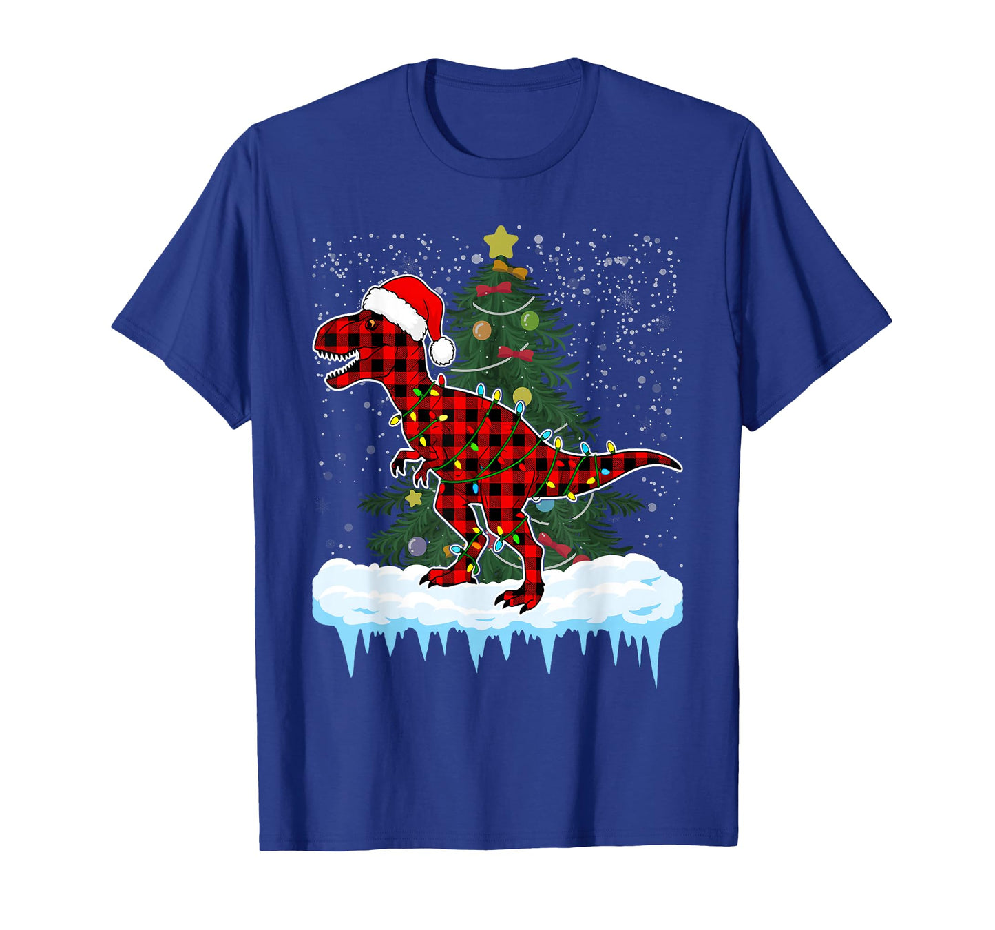 Christmas Dinosaur Buffalo Plaid, Santa Trex Pajama T-Shirt