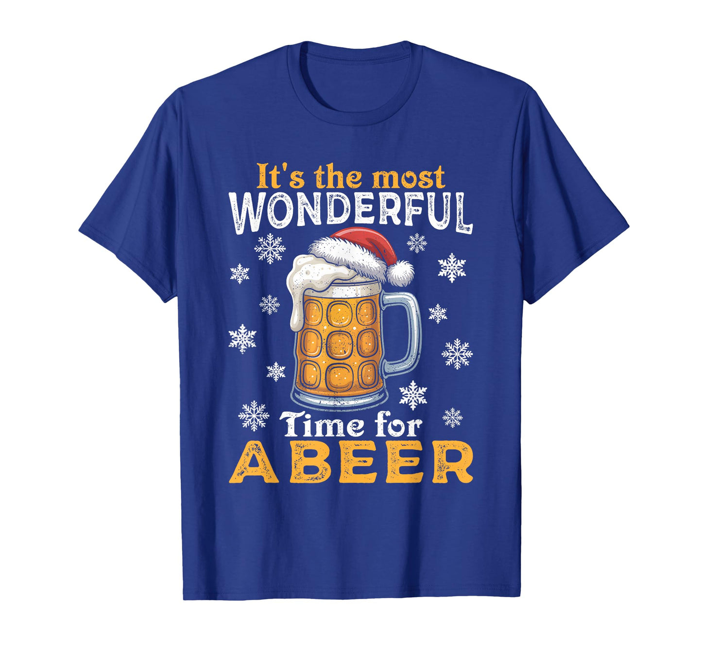 Funny Christmas Pajama Outfit Men Women Beer Mug Santa Hat T-Shirt