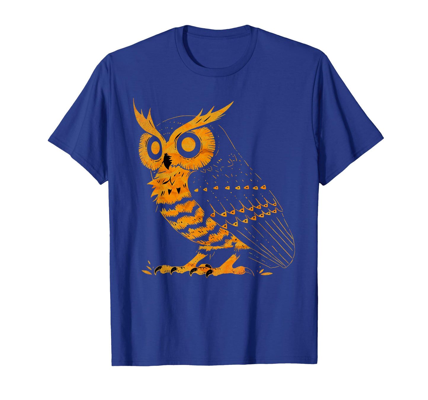 Cute Retro Aesthetic Orange Bird Head Nocturnal Owl Lover T-Shirt