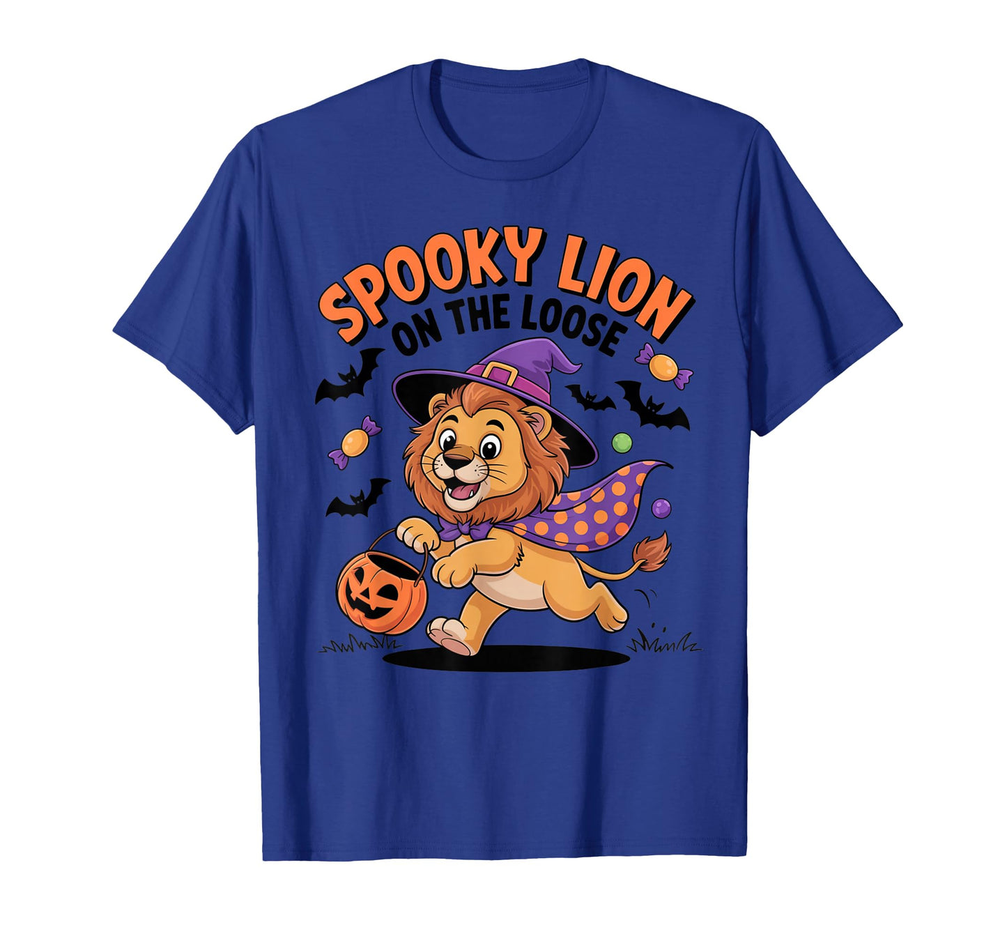Spooky Lion On The Loose Funny Halloween Costume T-Shirt