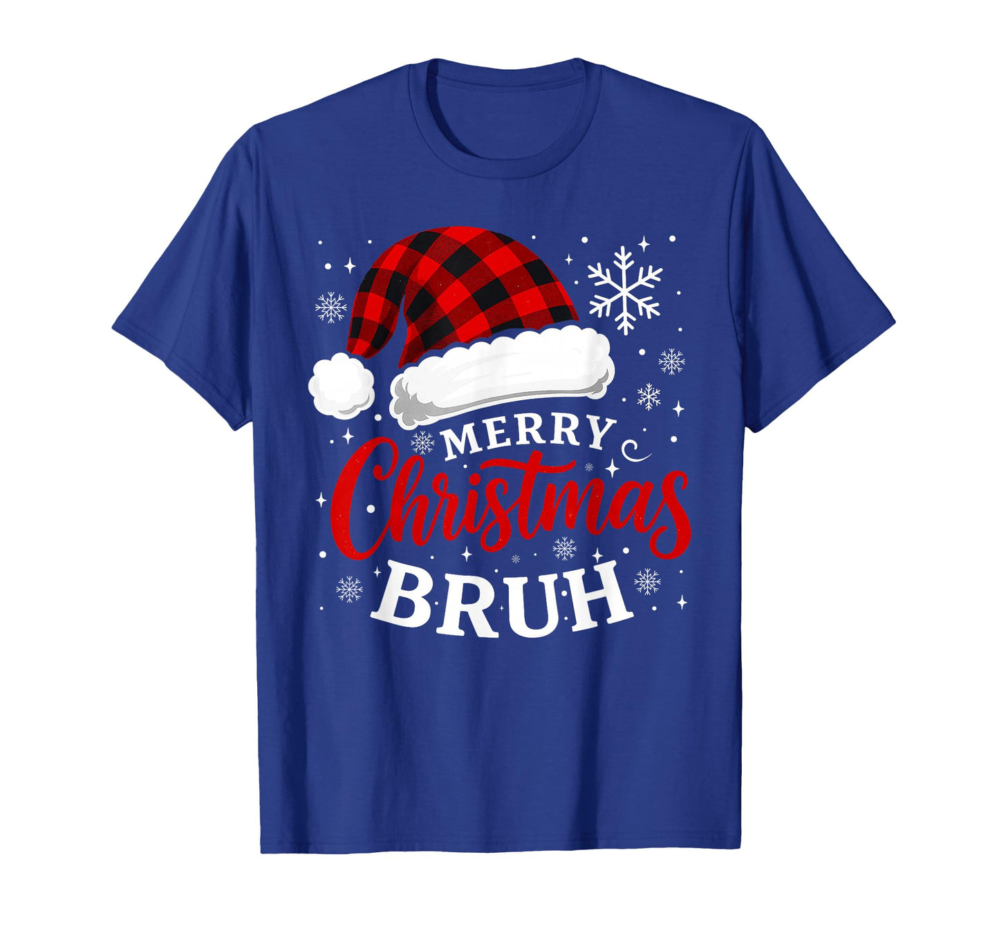 Merry Christmas Bruh Santa Claus Hat Xmas Mens Boys T-Shirt