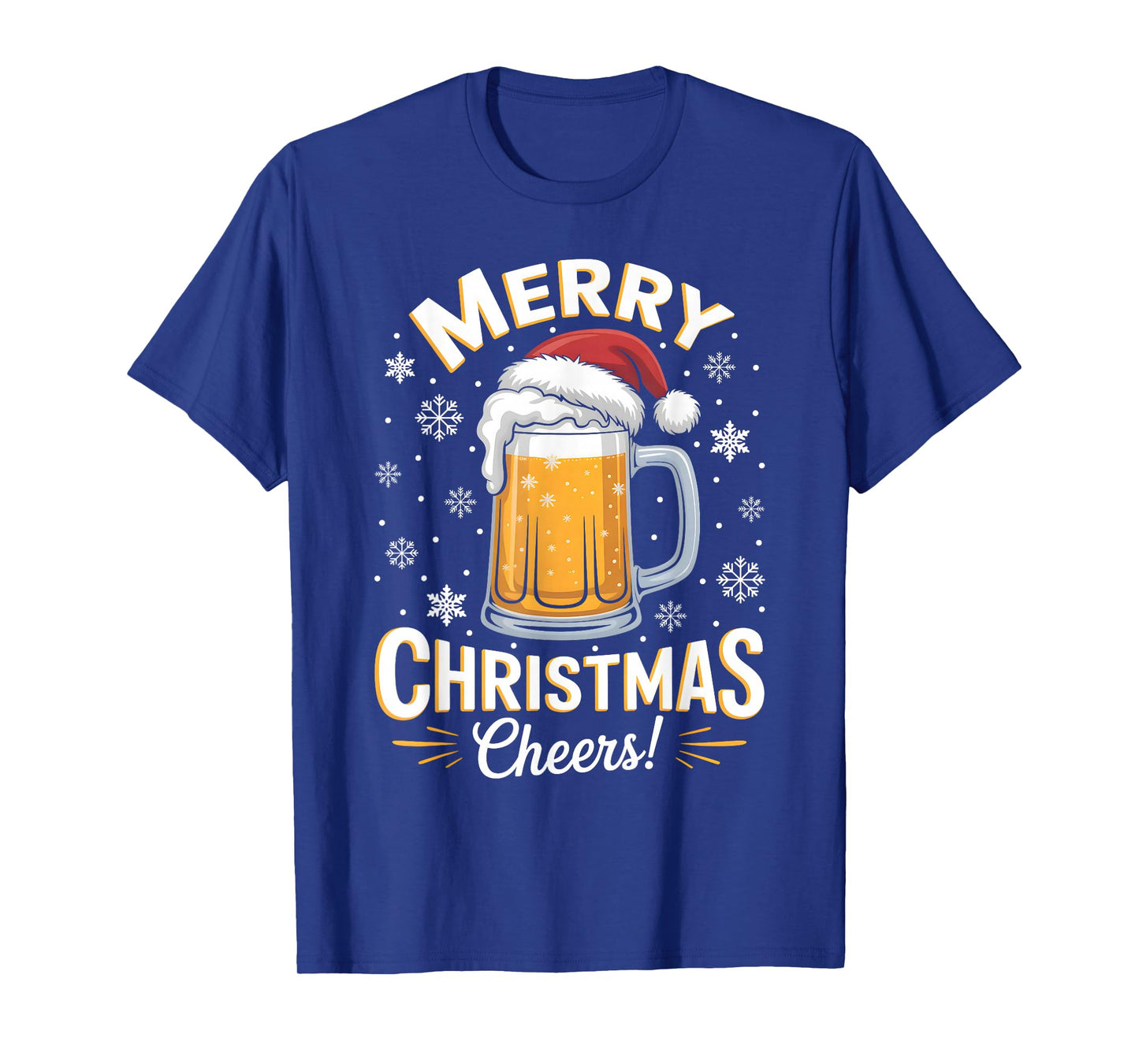 Funny Christmas Pajama Outfit Men Women Beer Mug Santa Hat T-Shirt
