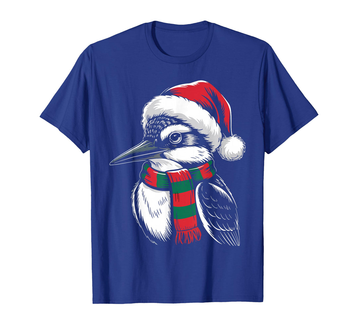 Kingfisher Xmas Santa Hat Scarf Christmas Costume T-Shirt