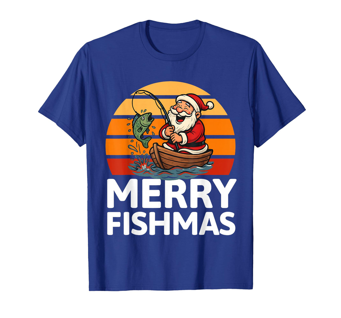 Merry Fishmas Santa Fishing Lovers Funny Fisherman Christmas T-Shirt