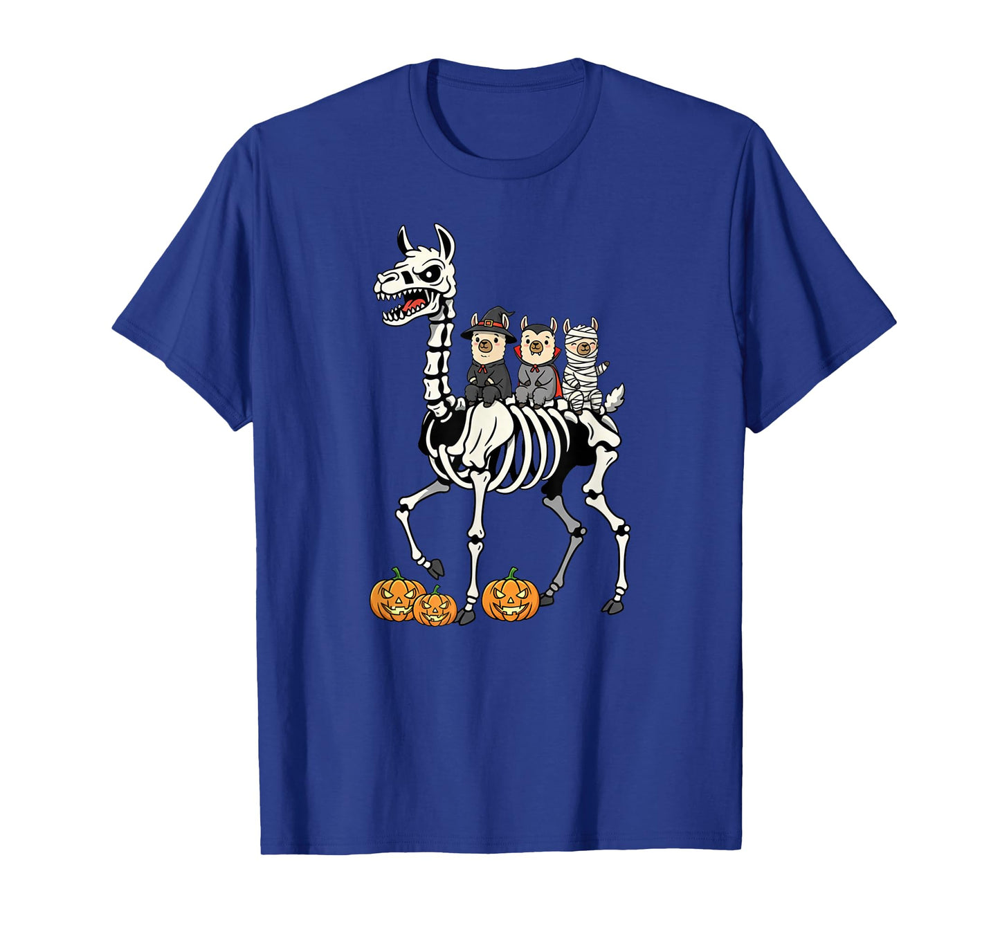 Funny Llama Skeleton Mummy Witch Halloween Kids Mens Womens T-Shirt