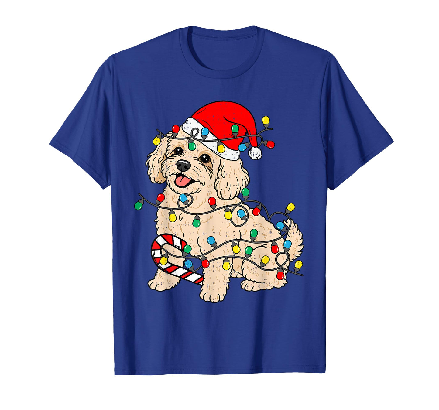 Toy Poodle Dog Christmas Lights Santa Xmas Pet Dog Lover T-Shirt