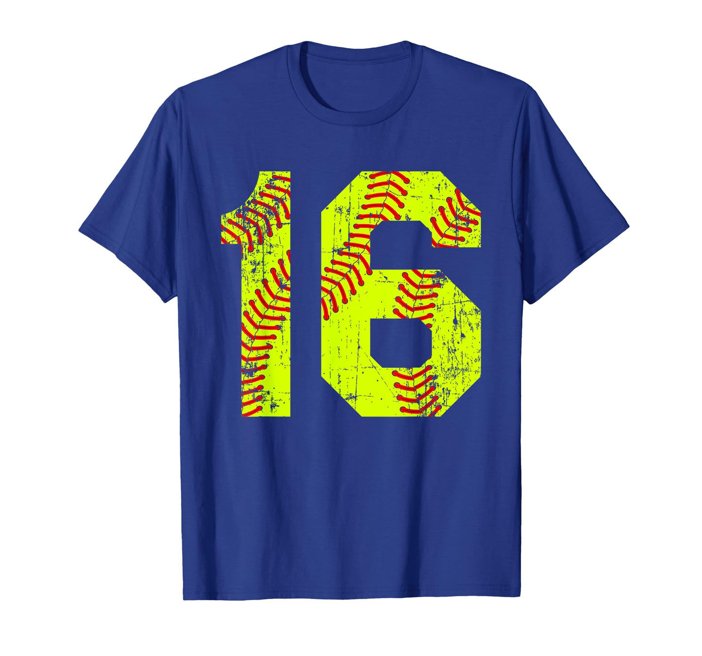 Vintage Softball 16 Jersey Number T-Shirt